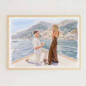 Custom Couple Portrait, Couple Proposal Portrait, Engagement Gift,Gift for Her,Gift for Couple, Anniversary Gift for him,Watercolor Painting