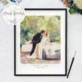 Watercolor Couple Portrait from Photo, Custom Wedding Anniversary Gift for Wife Husband Parents, Engagement Gift for Friend, Hand painted