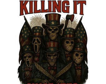 Horror Patriotic PNG: 4th of July Slasher Graphic (Digital Download