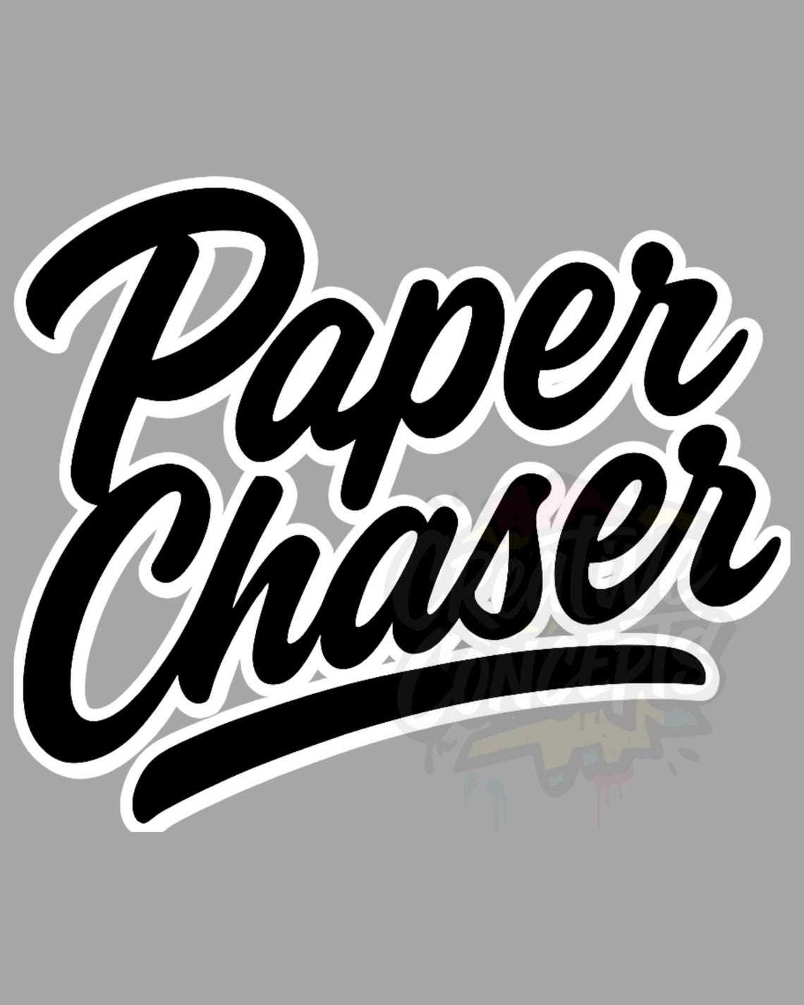 Paper Chasing Sticker Paper Chaser Typography PNG – Bold Hustle Font Graphic for Stickers ...