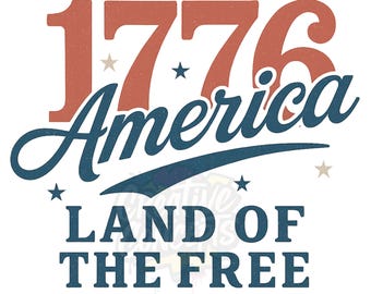 1776 América Tierra de la PNG libre: Diseño patriótico vintage (Descarga digital)