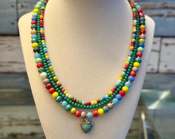 Multicolor Crystal Necklaces (length varies, only 8mm necklace includes charm.  See description for details)