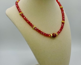 Faceted 6mm Crystal Necklaces with various colors accents - lenght and color varies