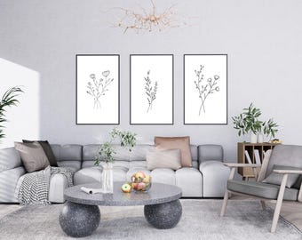 Impressions d'art au trait minimalistes, lot de 3 impressions, téléchargement numérique, art mural moderne, rapport 4:5 2,3 11 x 14, décoration d'intérieur minimaliste, téléchargement immédiat