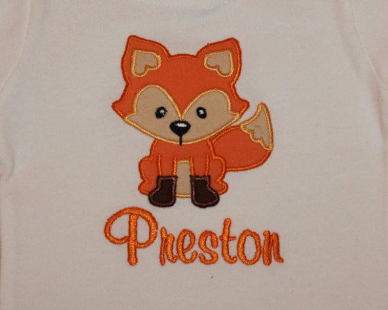 Boys Shower Gift Monogrammed Onesie Monogram Baby Receiving Blanket Fox Bodysuit Fox Onesie Personalized Onesie Baby Boy Layette