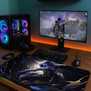 Omen Valorant Mouse Pad | Dark Anime Extended Gaming Desk Mat