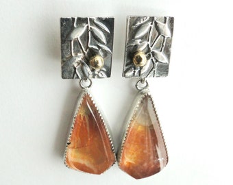 Quartz and silver earrings