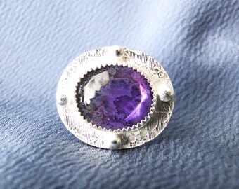 Amethyst silver ring size: 6.5