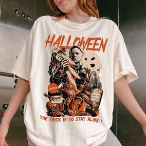 Vintage Halloween Comfort Colors Shirt, Horror Movie T-shirt, Myers Thriller Friday the 13th Horror Tee, Retro Halloween Horror Shirt