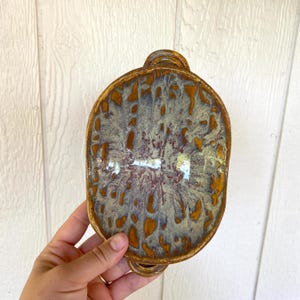 Unique Handmade Ceramic Jewelry Tray| Pottery Soap Footed Dish |Stoneware Soap Bowl