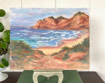 Original Acrylic Oregon Coast Seascape Painting 11x14 on Canvas Board, Coastal Landscape Art, Ocean Beach Home Decor