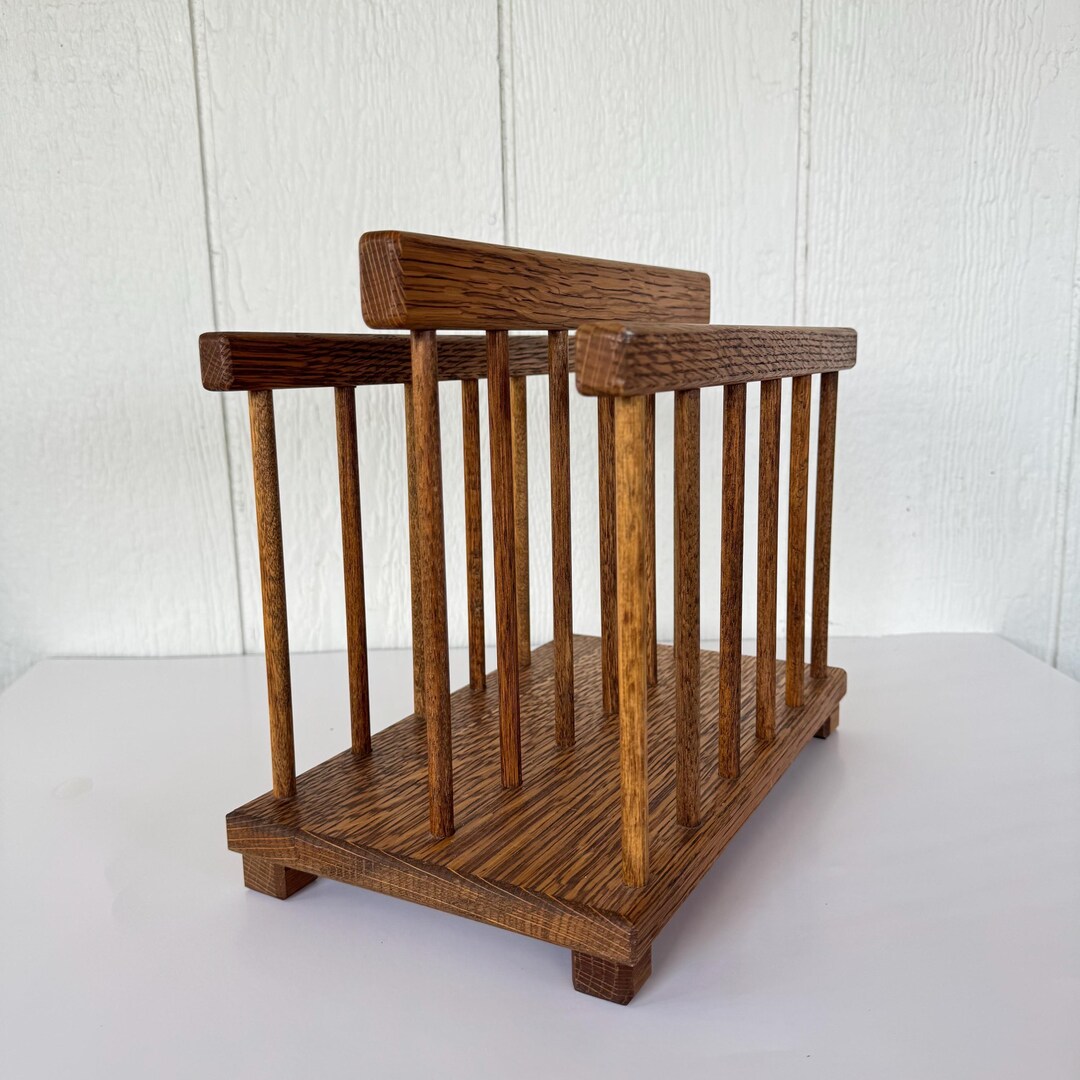 Vintage Quarter Sawn Tiger Oak Spindle Rack, Mission Style Desktop ...