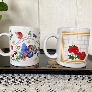 Vintage Strawberry Mugs | Cottagecore Berry Mugs , Sold separately