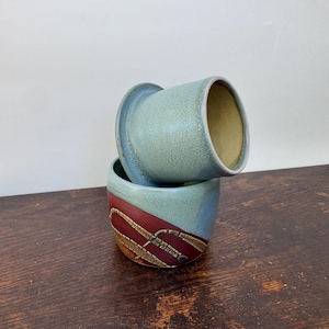 Vintage Ceramic French Style Butter Dish, Studio Pottery Holder, Blue Green Glaze Lidded Earthy Textured Stoneware