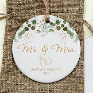 Personalized First Christmas Married Ornament 2025, Always and Forever Married Mr Mrs Keepsake, Custom Our First Christmas Together Ornament
