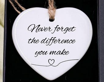 Décoration de remerciement, n'oubliez jamais la différence que vous faites, cadeau de remerciement, cadeau d'appréciation, décoration d'appréciation, remerciement pour infirmière