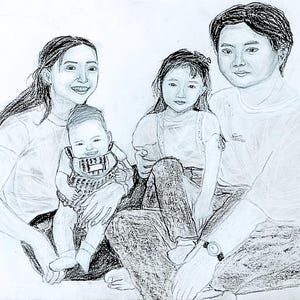 Dibujo a carbón personalizado, regalo del Día del Padre, arte personalizado, regalo para él, regalo para papá, regalo para esposo