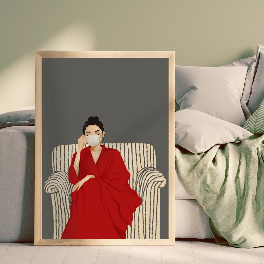 Minimalist Coffee Moment Framed Wall Decor Print