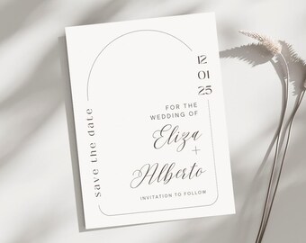 Einfache Save the Date-Vorlage - Bearbeitbarer Hochzeit-Digital-Download | Druckbare Einladung