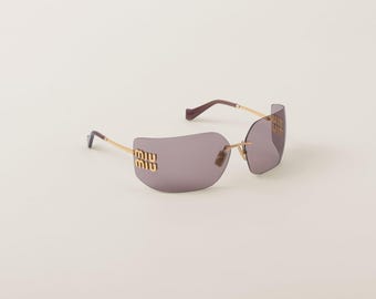 Miu Miu MU 54YS Runway Sunglasses • Mauve Lenses • Oversized 80mm Shield Frame • Authentic Designer Eyewear • Made in Italy