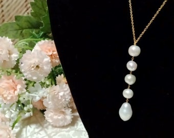 Freshwater White Pearl  Drop Necklace , Classic Pearl  Jewelry, Gift for HER , Philippine pearls