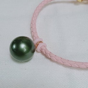 14mm Black South Sea SHELL Pearl Bracelet , Dangle Charm Bracelet, Friendship Bracelet, Birthday Gift Idea image 6
