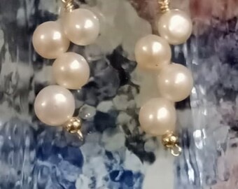 Freshwater  WHITE Pearl Drop Earrings , Philippine Jewelry, Handmade, Valentines Day gift Idea, Bridal Jewelry