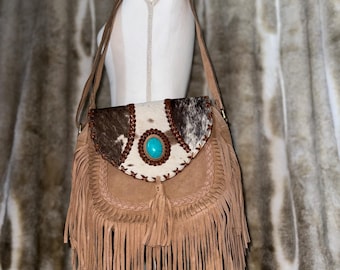 Western Crossbody Bag. Real cowhide and Genuine Leather!