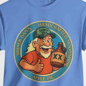 Vintage Moonshine T Shirt, Shiner Dan's Heavy Cotton Tee, Casual Wear, Gift for Moonshine Lovers, Apple Pie, Fall Fashion,