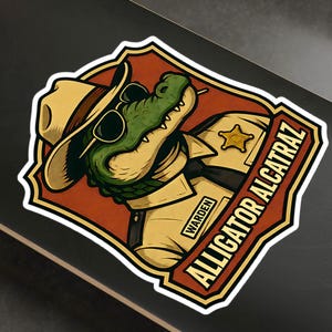 Alligator Alcatraz-Kiss-Cut Vinyl Aufkleber, Für alle die sich für geschlossene Grenzen und sichere Gemeinschaften entschieden haben. Vielen Dank Präsident Trump, MAGA