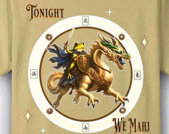 Tonight We Mahj T-Shirt | Winds and Dragons Tee, With Dots Bams and Cracks, Comfort Colors, Frog Design, Dragon Mahjong Tee