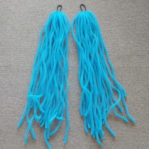 Turquoise Blue Cybergoth Hatsune Miku Cosplay Hair Extensions Cyberlocks Cyberlock Falls Pair On Hairties Cyber Anime Handmade