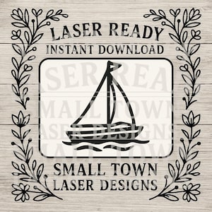 Minimalist Sailboat SVG - Nautical Line Art for Laser Engraving, Boating & Beach Decor