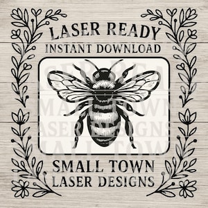 Rustic Bee SVG - Honeybee Line Art for Laser Engraving & Craft Projects