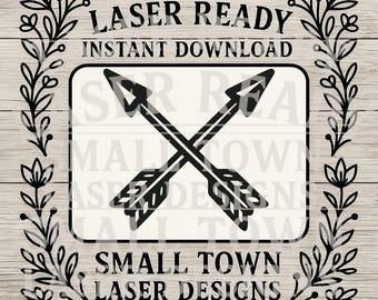 Crossed Arrows SVG - Tribal Line Art for Laser Engraving & Rustic Decor