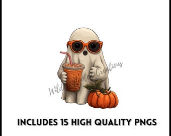 Kawaii Halloween PNG Bundle – 15 Adorably Spooky Graphics + 3 Bonus Treats!