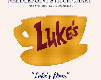 Luke’s Diner- Gilmore Girls Needlepoint & Cross Stitch Pattern PDF