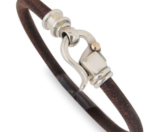 Minimalist Brown Leather  Bracelet