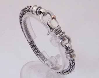 Silver Rope Bracelet, Braided Silver Bracelet, 925  Sterling Silver Bracelet, Statement Bracelet For Men, Braided Bracelet, Artisan Bracelet