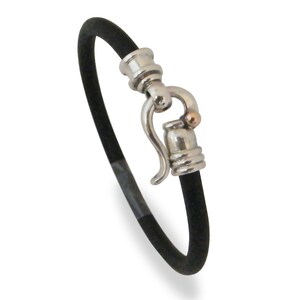 best man gift jewelry, Black Leather Bracelet image 2