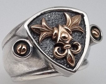 Medieval Ring For Men, a shield ring native