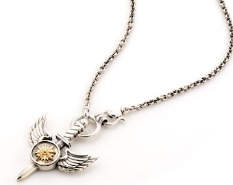 Unique Jewelry, Angel Wings Necklace, Statement Jewelry, Long Pendant Necklace, Angel Wings