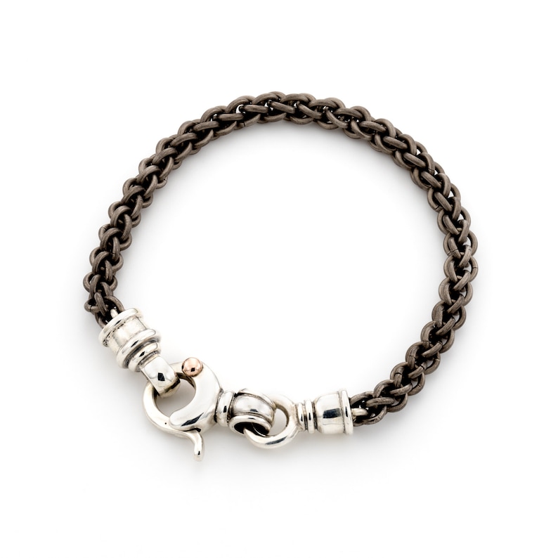 Titanium Bracelet Chain Link Bracelet Gray Bracelet Etsy