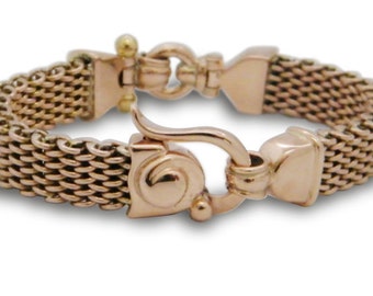 Interwoven Gold Bracelet, 14K Gold Bracelet, Artisan Jewelry, Unique Solid Gold Bracelet, Handcrafted Gold Bracelet, Chainmail Bracelet, 9K