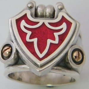 Armor Ring, Knight Ring, Shield Ring, Unique Jewelry For Men, Sterling SIlver Ring, Chunky Ring, Large Ring, Flor De Lis Ring, Flor De Lis