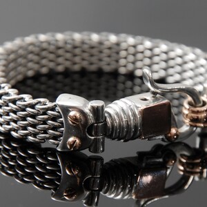 Unique Bracelet For Men Braided Silver Bracelet-Cool Men's Jewellery Unique Gift for Him Boyfriend Husband Woven Bracelet, image 5