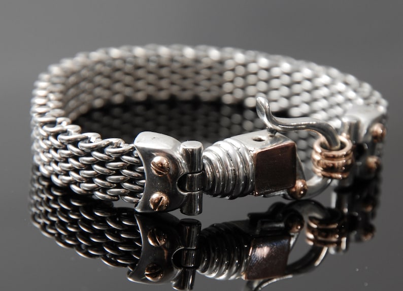 Unique Bracelet For Men Braided Silver Bracelet-Cool Men's Jewellery Unique Gift for Him Boyfriend Husband Woven Bracelet, image 5