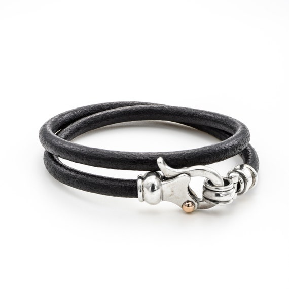 Double wrap shop leather bracelet