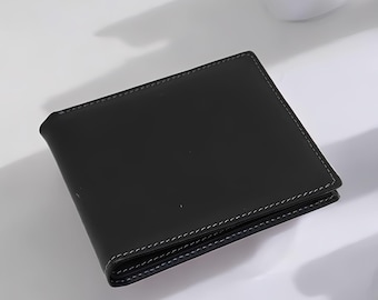 Leren portemonnee voor heren van echt runderleer, eenvoudige minimalistische volnerf lederen organizer