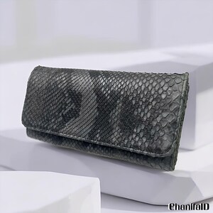 Genuine Python Wallet Elegant and Comfortable Women&#39;s Long Wallet,Python Skin Wallet,Snake Skin Wallet,Exotic Leather,Snake Wallet